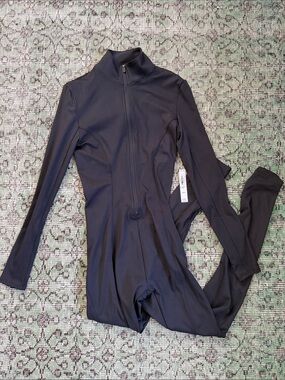 VSX Black Long-Sleeve Zip-Front Bodysuit